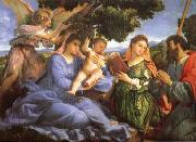 Lorenzo Lotto Madonna and child with Saints Catherine and James France oil painting artist